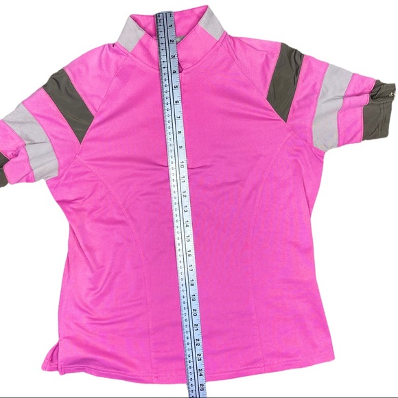 DKNY Golf Jamie Sadock Zip Up Polo with Striped Short Sleeves M - Picture 9 of 11